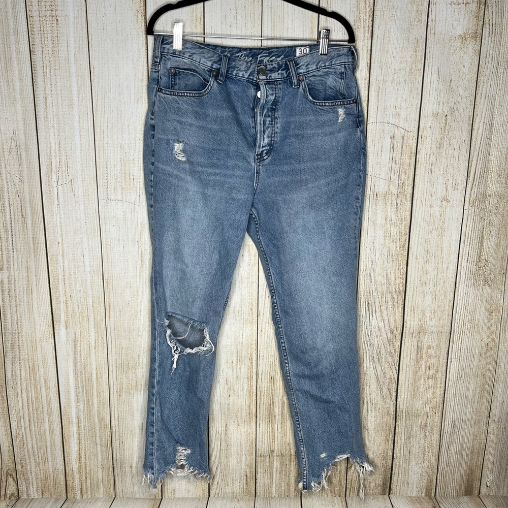 Free People Midrise Distressed Jeans